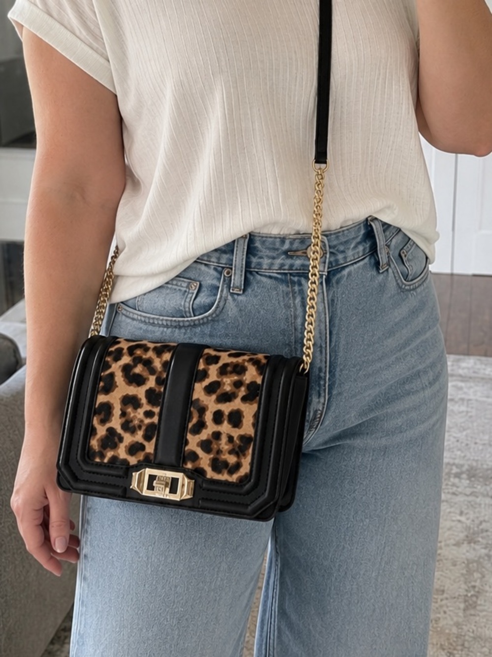 Rebecca Minkoff Love Leopard Calf Hair Crossbody Bag NWOT